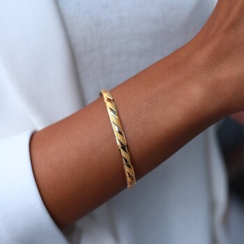 22 Ayar Parlak Baklavalı Bilezik - Şen Bilezik