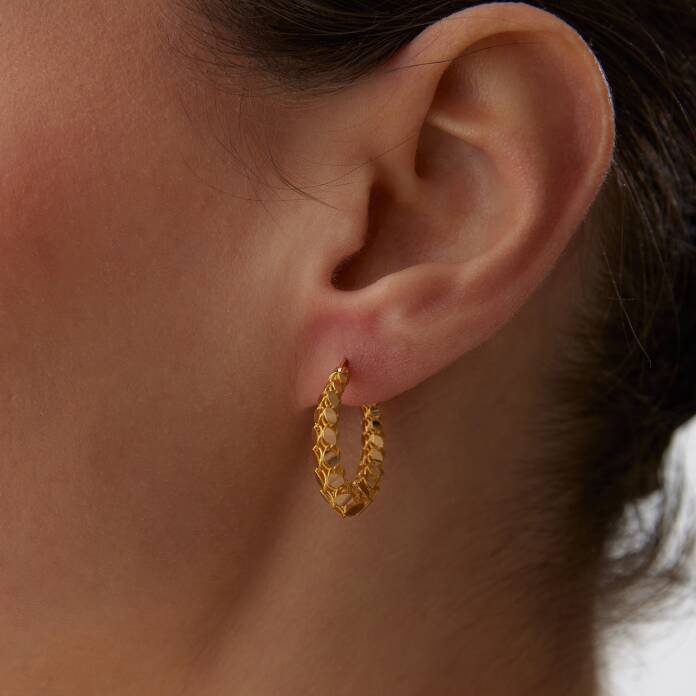 22 Ayar Pul Zincir Küpe - 1