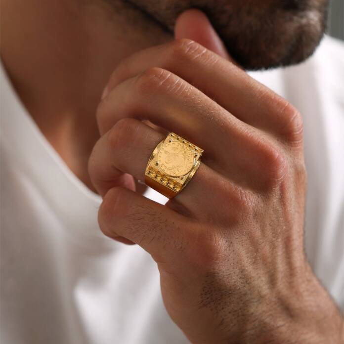 22 Ayar Reşat Çeyrek Erkek Yüzük - 1