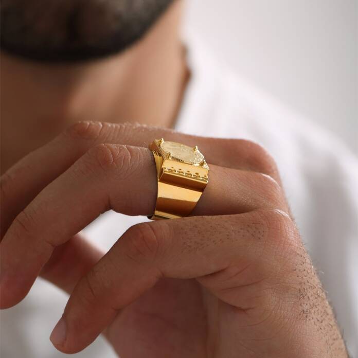 22 Ayar Reşat Çeyrek Erkek Yüzük - 2