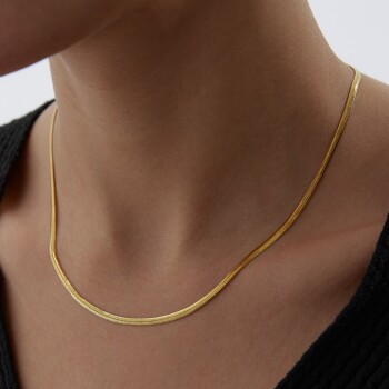 22 Ayar Small Balık Sırtı Zincir - Taç