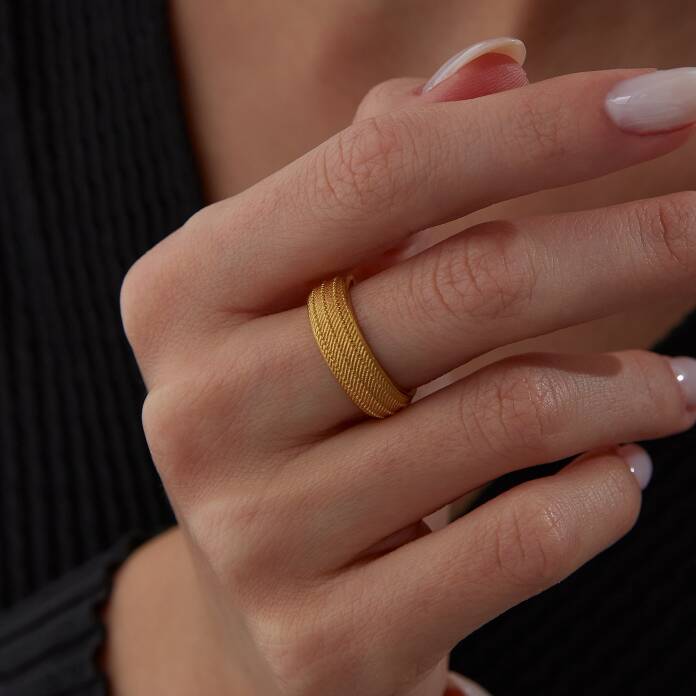 22 Ayar Stripe Yüzük - 2