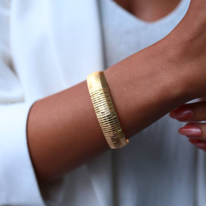 22 Ayar Yarı Parlak Çizgili Bilezik - 1