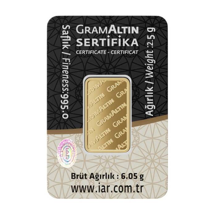 2.50 Gr 24 Ayar Külçe Altın - 2