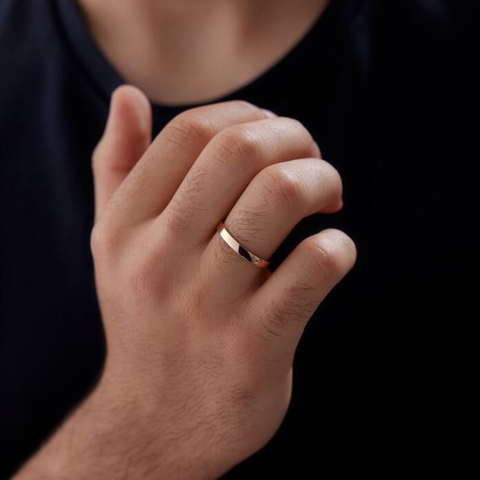 2.50 mm Köşeli Düz Erkek Alyans - 1