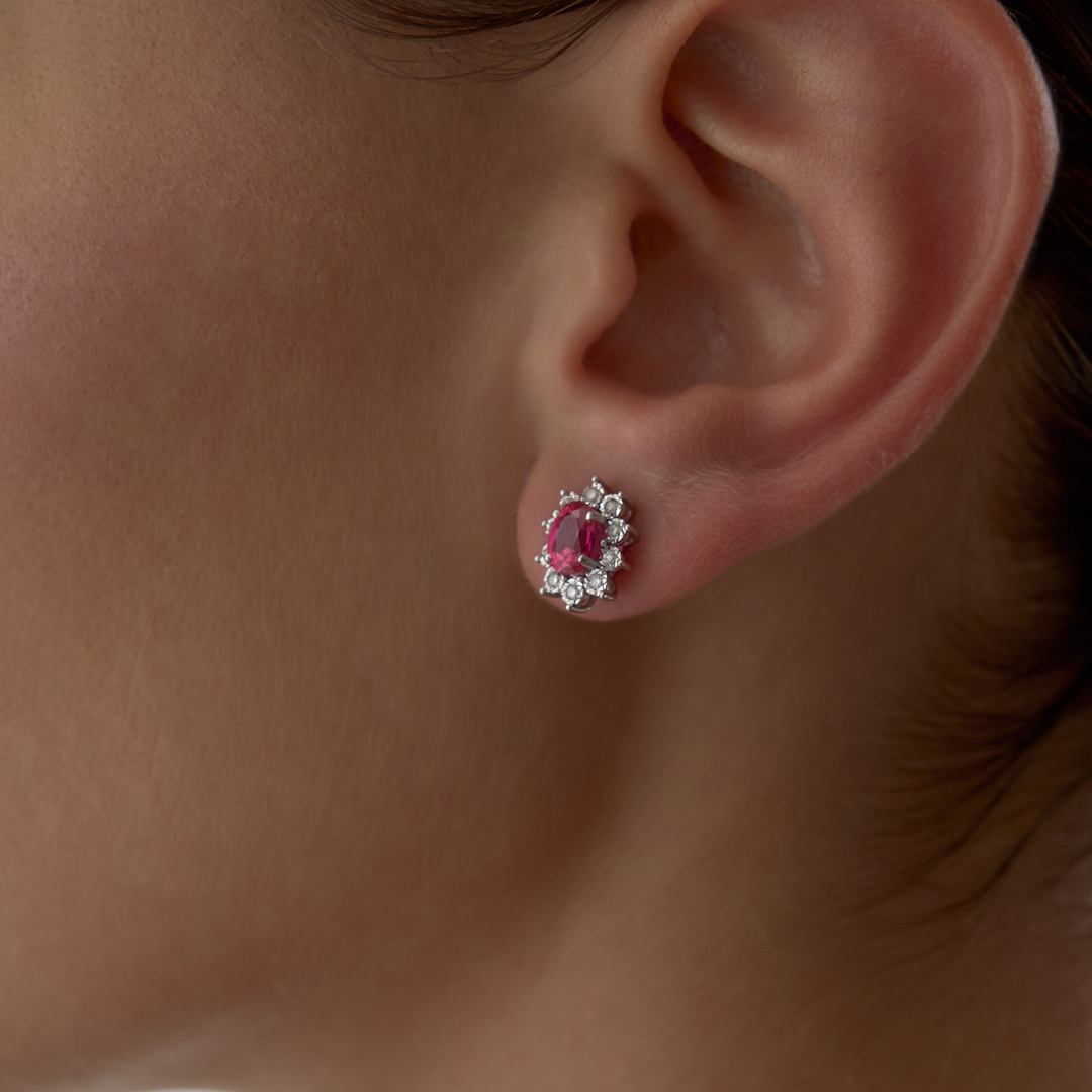 2.56 Ct Yakut Pırlanta Nora Küpe - 2