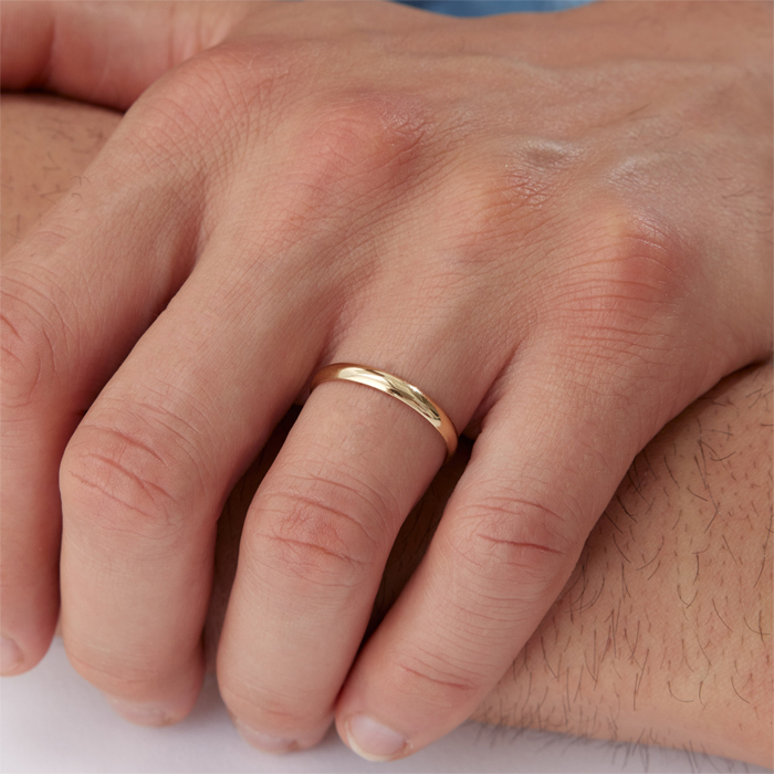 3.00 mm Bombeli Klasik Sarı Erkek Alyans - Haskar (1)