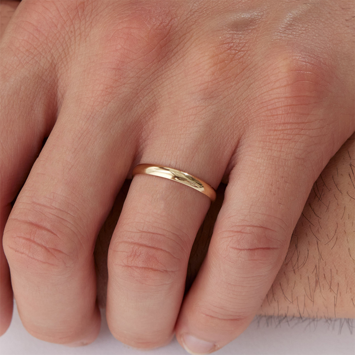 3.00 mm Bombeli Klasik Sarı Erkek Alyans - Haskar