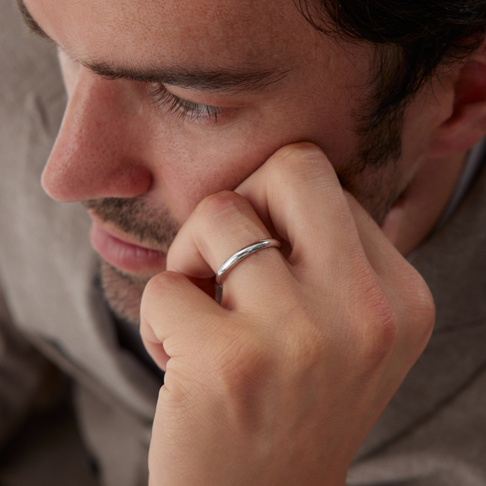 3.00 mm Bombeli Simin Beyaz Alyans - 3