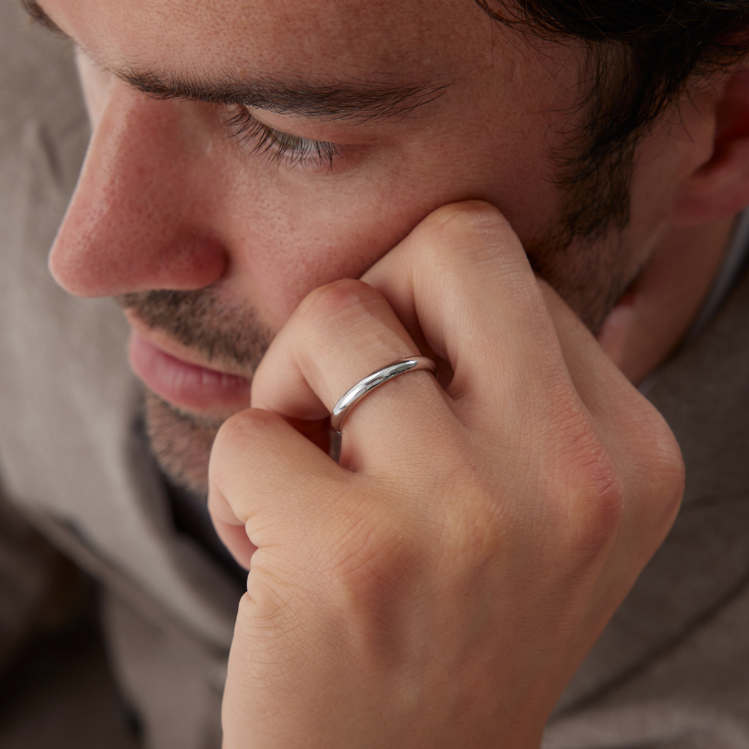 3.00 mm Bombeli Simin Beyaz Alyans - 3