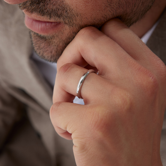 3.00 mm Bombeli Simin Beyaz Alyans - 4