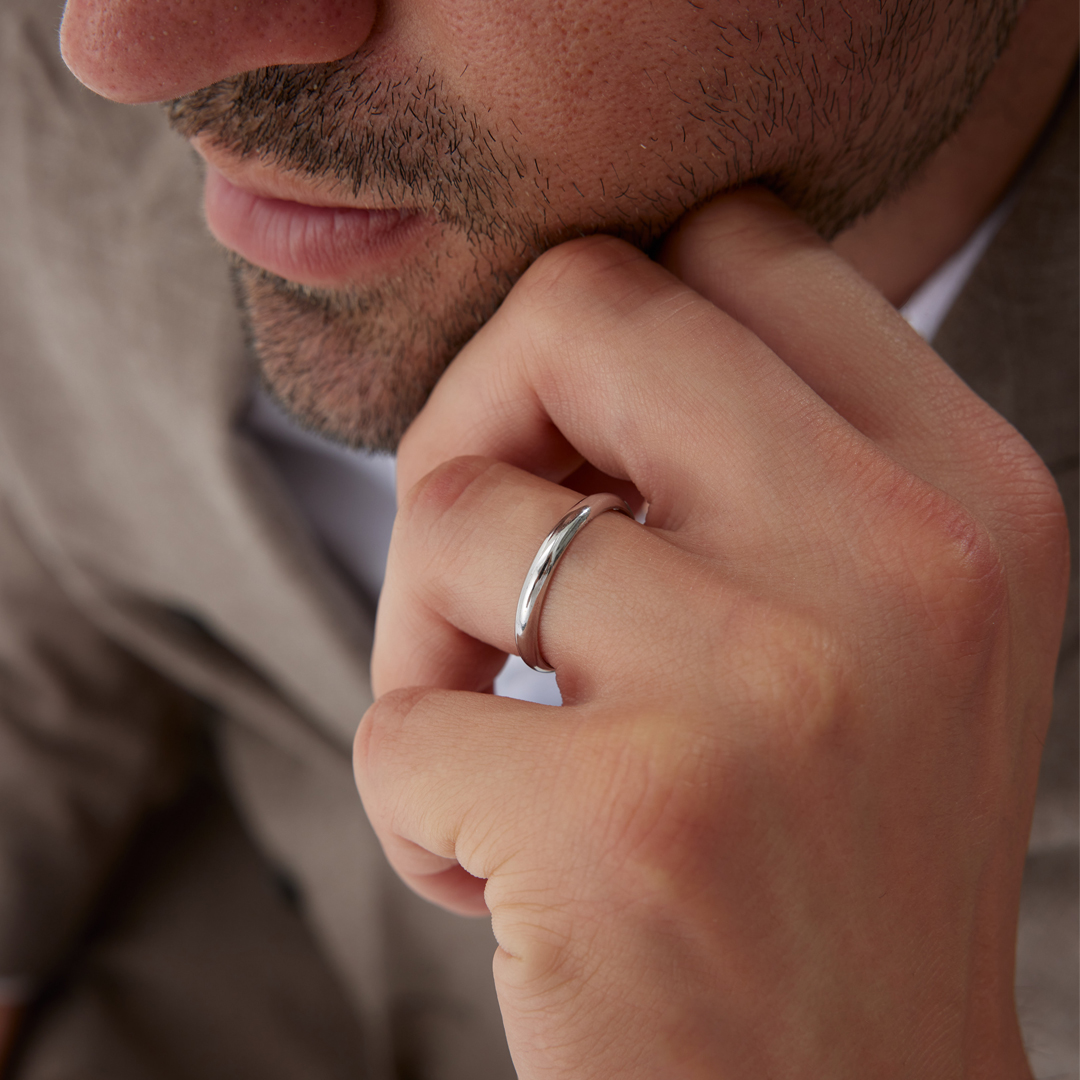 3.00 mm Bombeli Simin Beyaz Alyans - 4