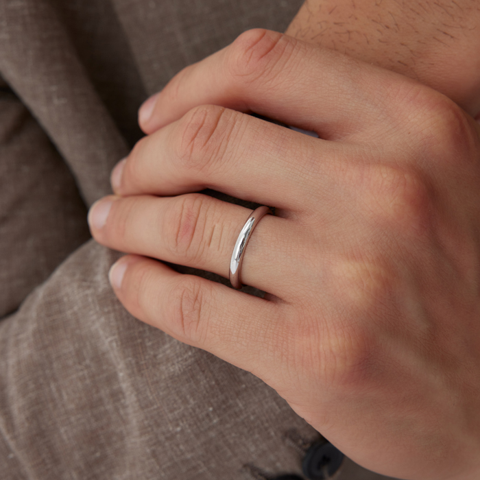  3.00 mm Bombeli Simin Beyaz Alyans - Haskar