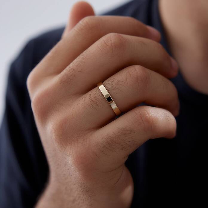 3.00 mm Köşeli Düz Erkek Alyans - 2