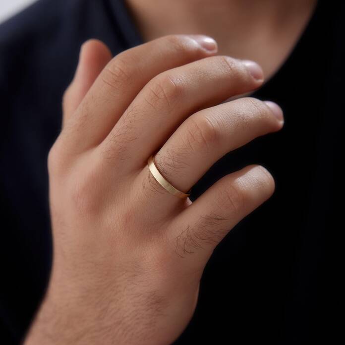 3.00 mm Mat Köşeli Erkek Alyans - 1