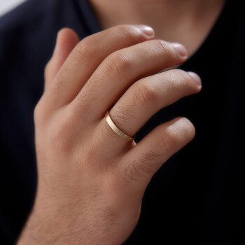 3.00 mm Mat Köşeli Erkek Alyans - Tülay Alyans