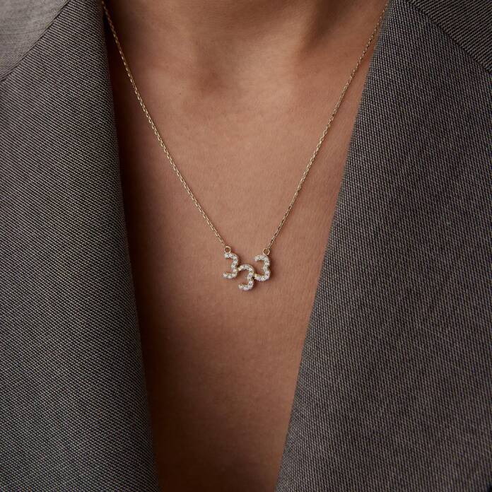 333 Taşlı Manifest Kolye - 1