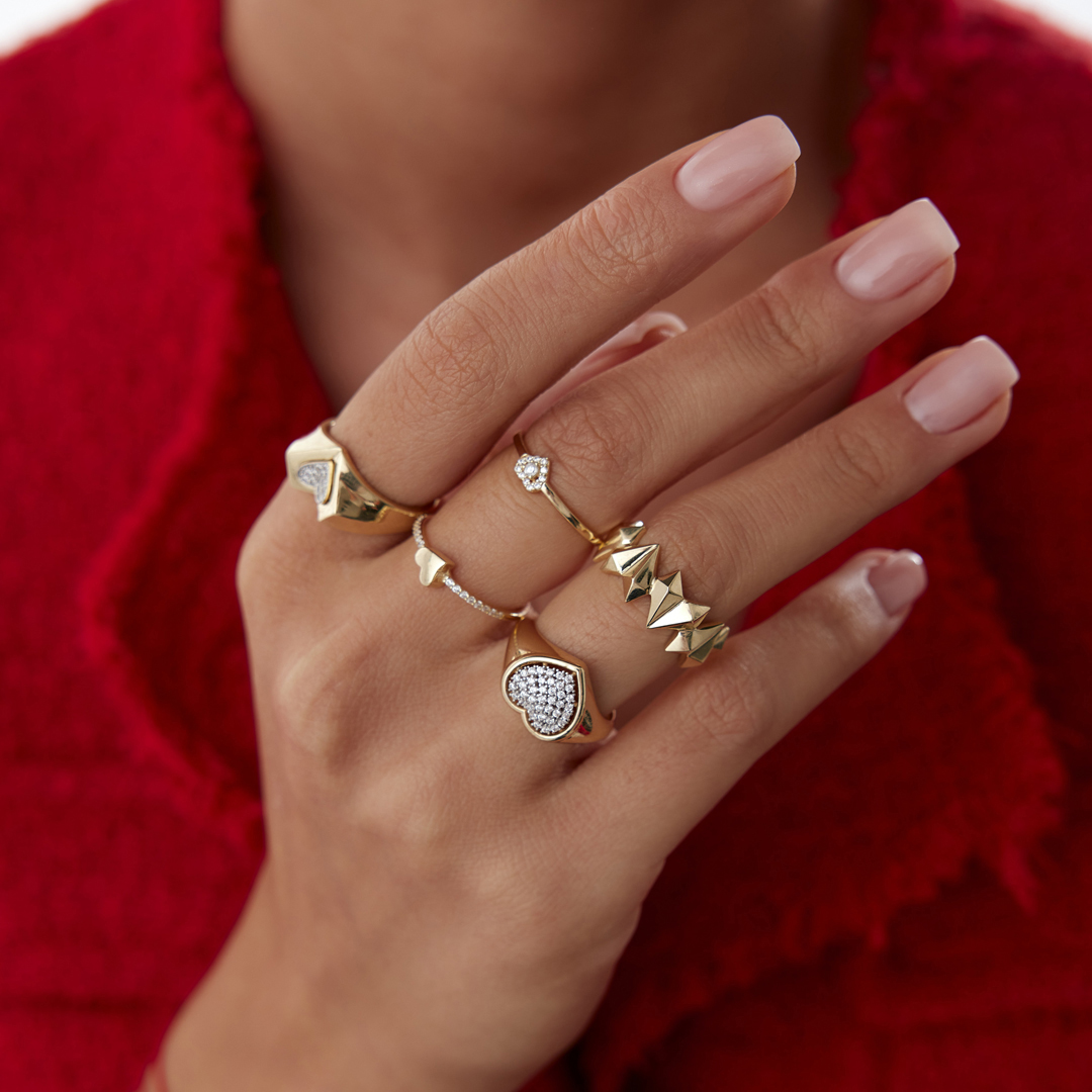 3D Asimetri Kalp Fast Yüzük - 4