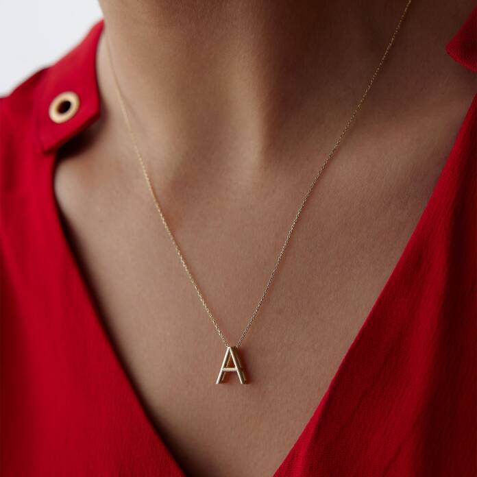 3D Düz Harf Kolye - 1