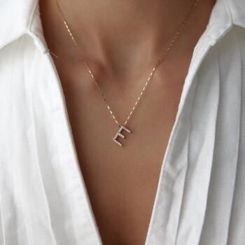 3D Taşlı Harf Kolye - Milades (1)