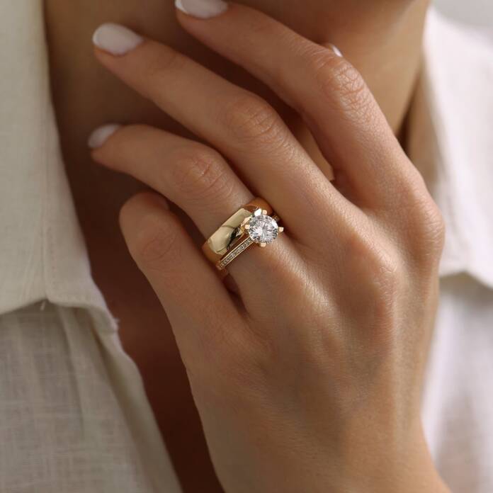 4.00 mm Alyans Tektaş Yüzük - 1