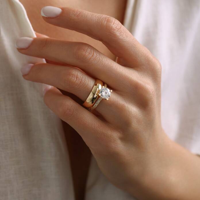 4.00 mm Alyans Tektaş Yüzük - 2