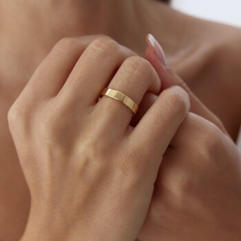 4.0 mm Köşeli Düz Alyans - Tülay Alyans