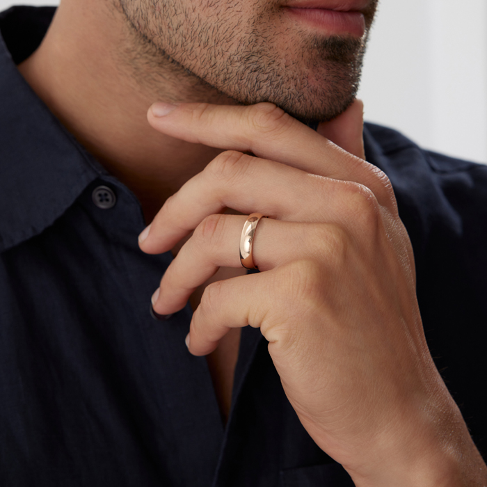 4.00 mm Bombeli Spesso Erkek Alyans - Haskar (1)