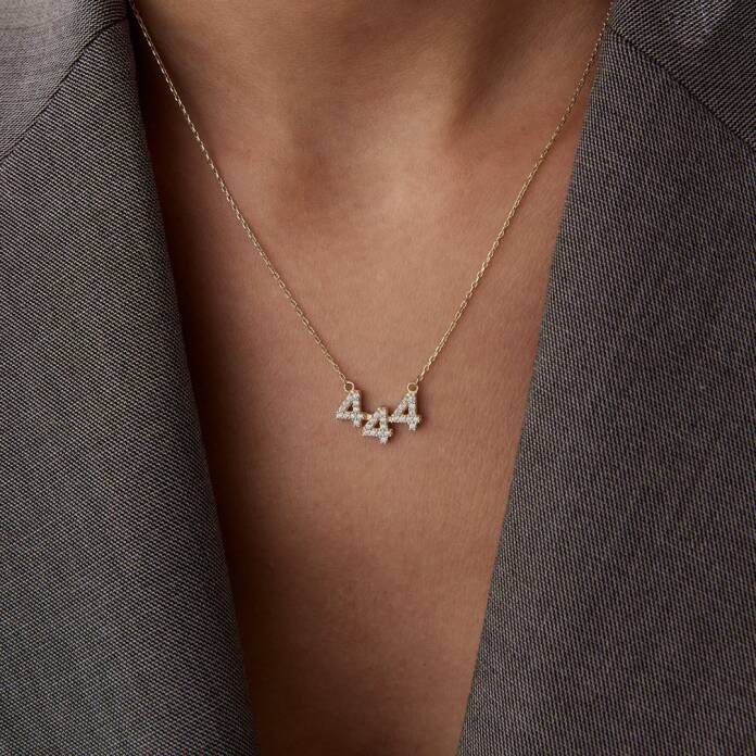 444 Taşlı Manifest Kolye - 2