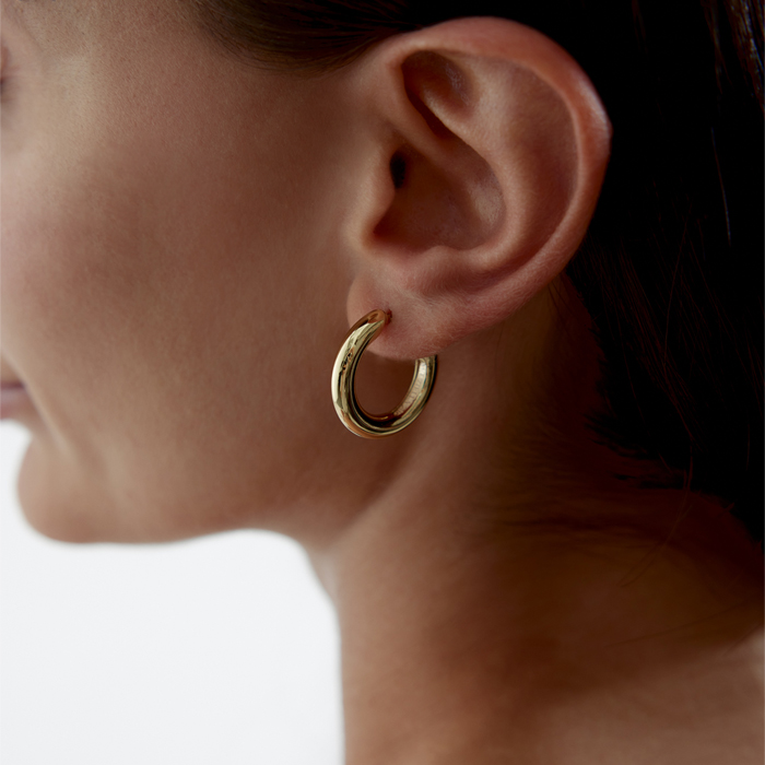 4.50 mm Luna Halka Küpe - Mg Gold (1)