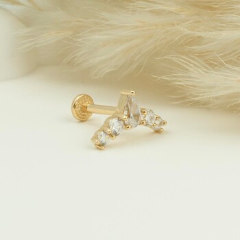 5 Taşlı Minimal Tragus Piercing - 3