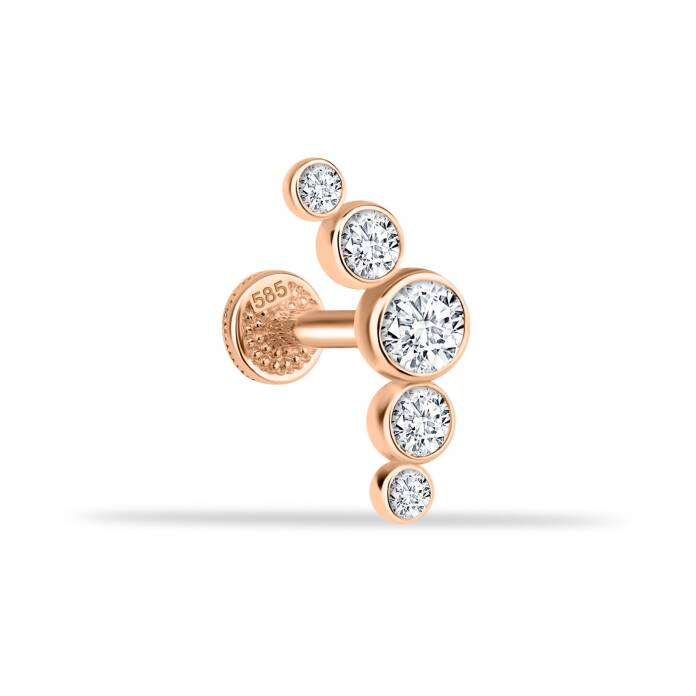 5 Taşlı Tragus Piercing - 1