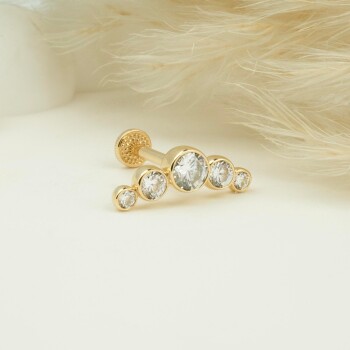 5 Taşlı Tragus Piercing - 3