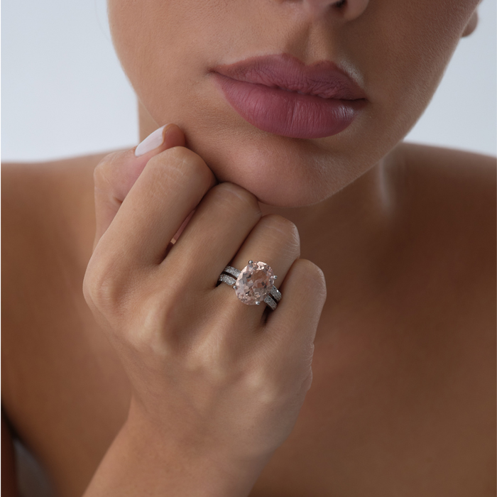 5.00 ct Oval Kesim Morganite Pırlanta Yüzük - Siempre
