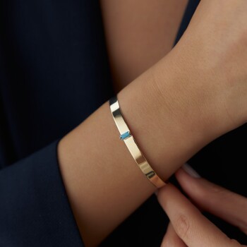 5.00 mm Turkuaz Taşlı Astar Kelepçe - Melike