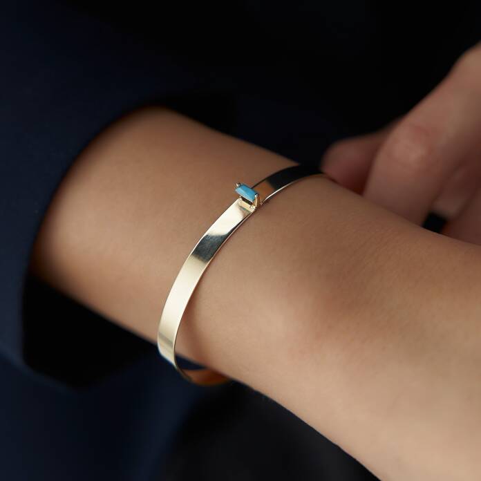 5.00 mm Turkuaz Taşlı Astar Kelepçe - 2