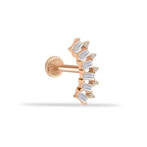 6 Baget Taşlı Minimal Tragus Piercing - 1