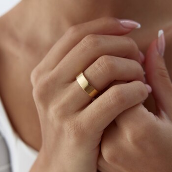 6.0 mm Köşeli Düz Alyans - Tülay Alyans