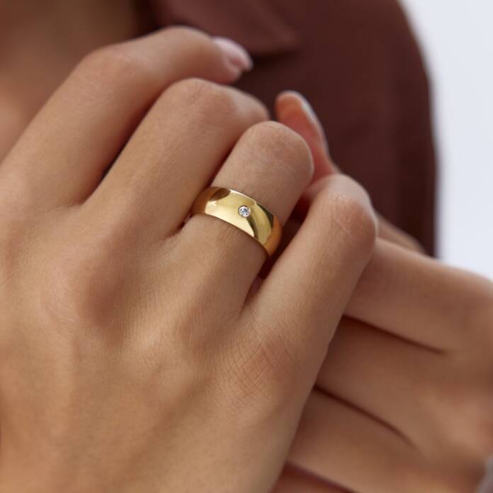 7.0 mm Taşlı Bombe Klasik Alyans - 1