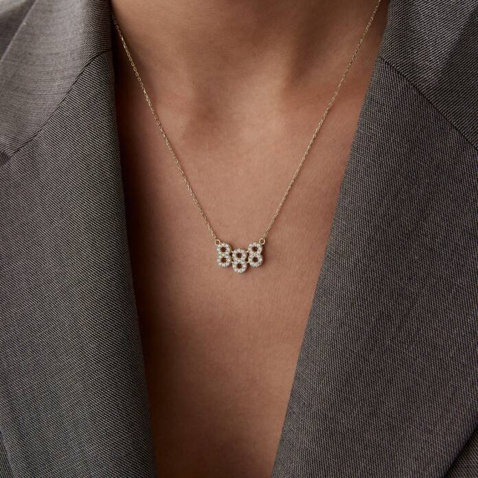 888 Taşlı Manifest Kolye - 1