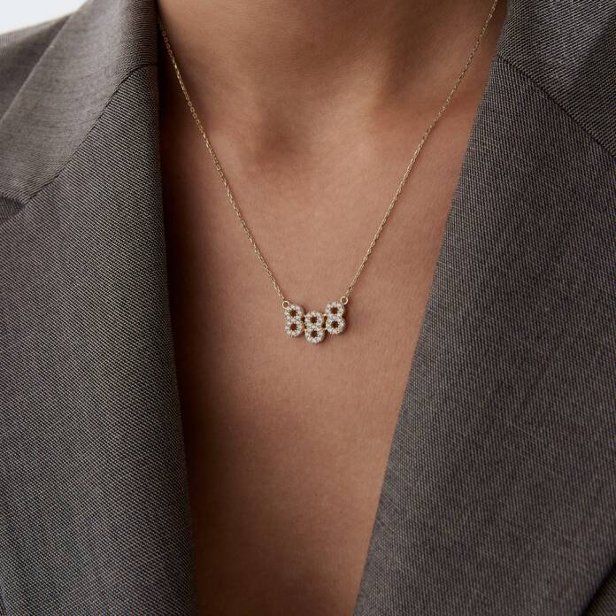 888 Taşlı Manifest Kolye - 2