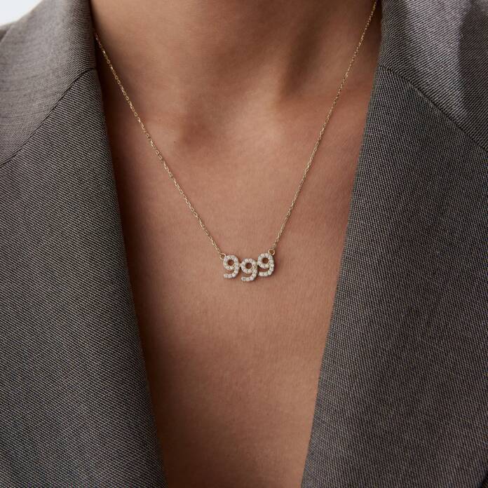 999 Taşlı Manifest Kolye - 1