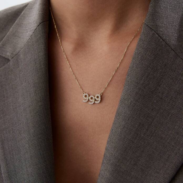 999 Taşlı Manifest Kolye - 2