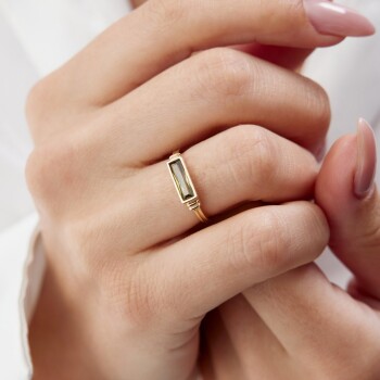 Açık Yeşil Baget Yüzük - Rayna