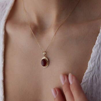 Akik Taşlı Greek Kolye - Osman