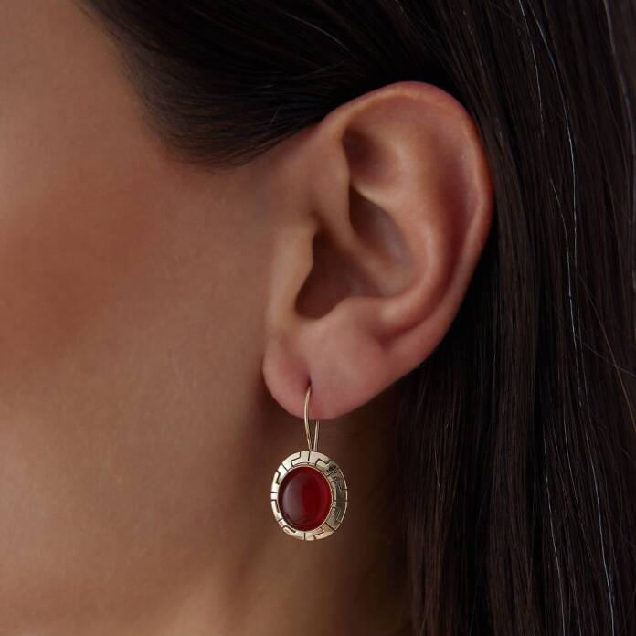 Akik Taşlı Greek Küpe - 1