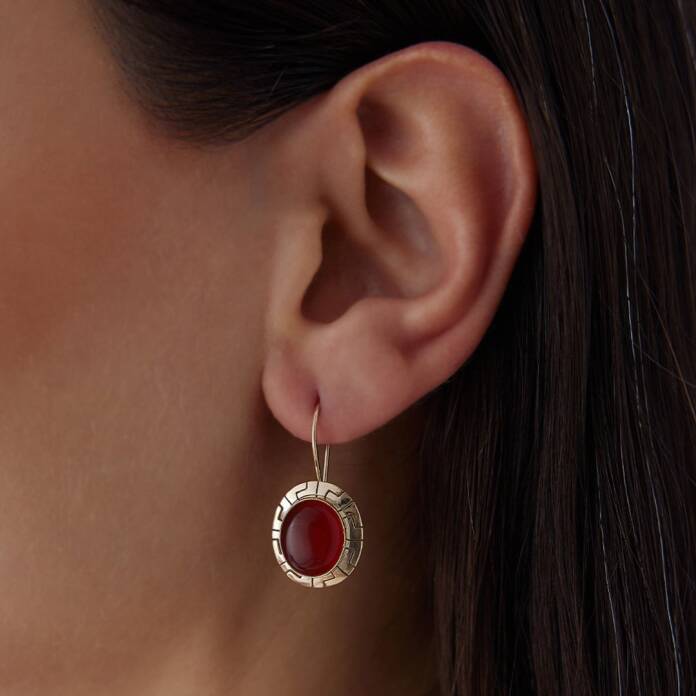 Akik Taşlı Greek Küpe - 2