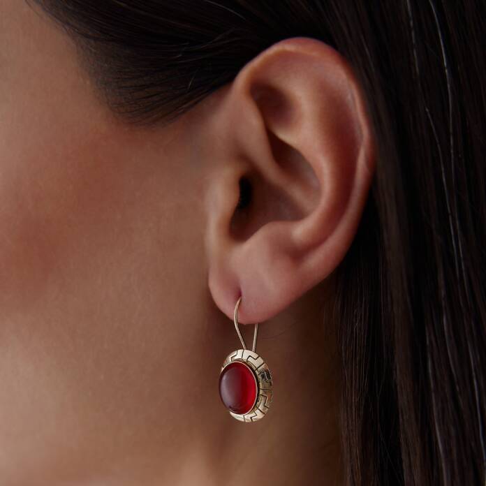 Akik Taşlı Greek Küpe - 3