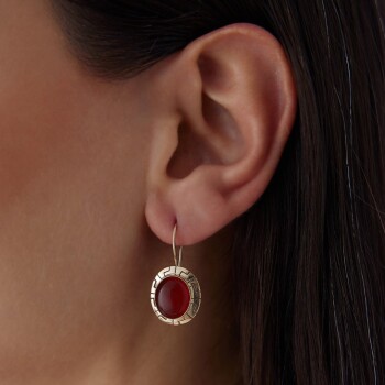 Akik Taşlı Greek Küpe - Osman (1)