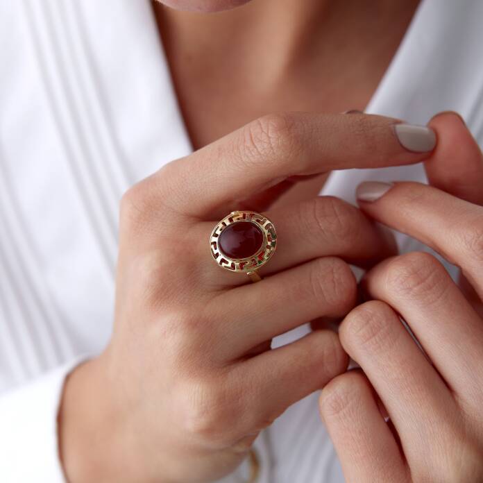 Akik Taşlı Greek Yüzük - 1